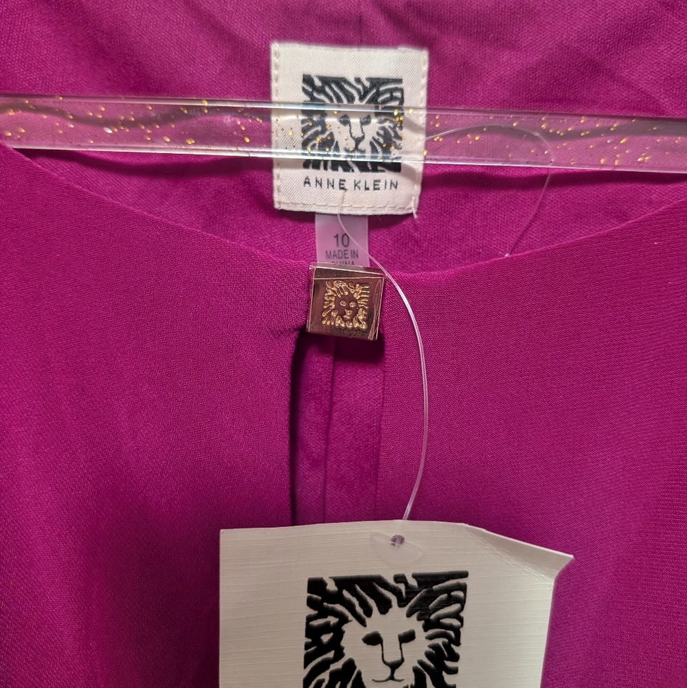 Anne Klein Magenta Draped Dress - Picture 3 of 4